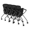 Officesource Perch Collection Nesting Chair with Arms and Casters, Titanium Frame 3294TNSFNV